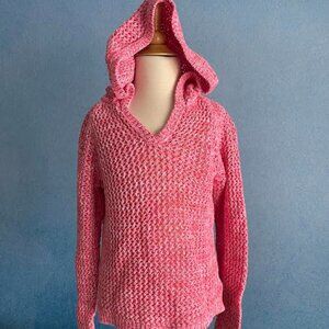 Osh Kosh Girls Size 10 Coral Knitted Sweater Hooded Sweater